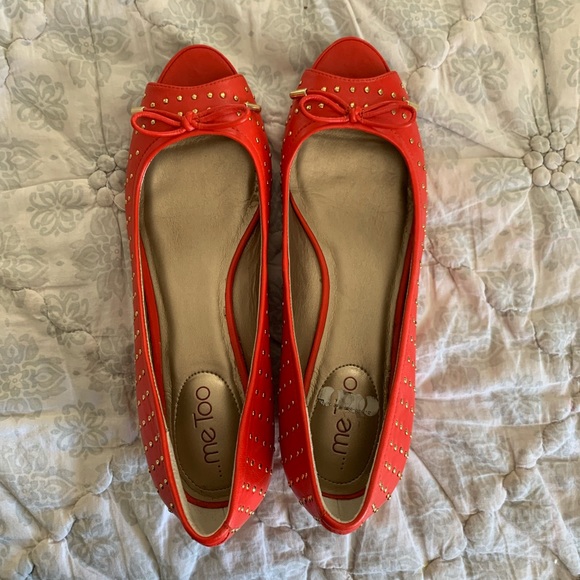 me too Shoes - Me Too Peep Toe Shoes w/ Gold Accent, Size 10, EUC